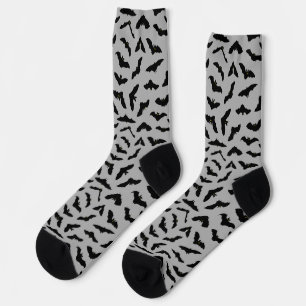 Graues Bat Pattern Halloween Socken