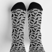 Graues Bat Pattern Halloween Socken (Oben)