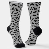 Graues Bat Pattern Halloween Socken (Gewinkelt)