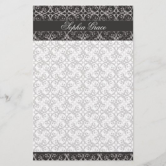 Graues Beeren-Gruppen-Briefpapier Briefpapier (Vorderseite)