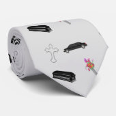 Graues Begräbnismuster Krawatte (Gerollt)