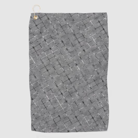 Graues Bild in Rechtecke geteilt, glänzend Draht Golfhandtuch (Vorderseite)