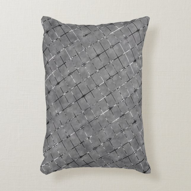 Graues Bild in Rechtecke unterteilt, heller Draht Dekokissen (Vorderseite(Vertikal))