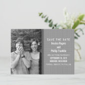 Graues Binary Code Foto Save the Date einladen Einladung (Stehend Vorderseite)