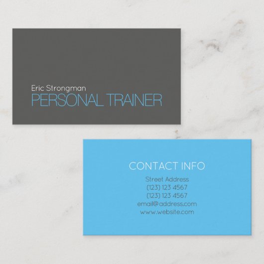 Graues Blau des modernen mutigen Duotones Visitenkarte (Vorne/Hinten)