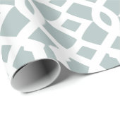 Graues Blau und Weiße Trellis Muster Geschenkpapier (Rolleneckpunkt)