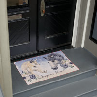 Graues blaues Pferd mit personalisiertem Namen der