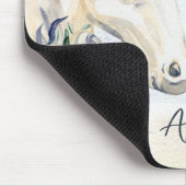 Graues blaues Pferd mit personalisiertem Namen der Mousepad (Ecke)
