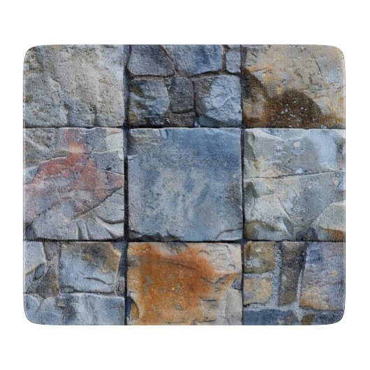 Graues blaues Stone Tile Muster Schneidebrett (Vorderseite)