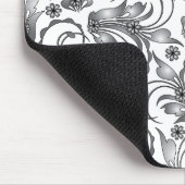 graues Blumendesign Mousepad (Ecke)