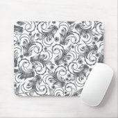 graues Blumendesign Mousepad (Mit Mouse)