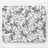graues Blumendesign Mousepad (Vorne)