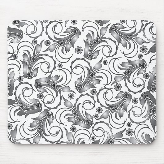 graues Blumendesign Mousepad (Vorne)