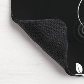 Graues Blumenmuster auf Schwarzem Mousepad (Ecke)