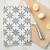 Graues Blumenmuster Handtuch (Viertel Falte)