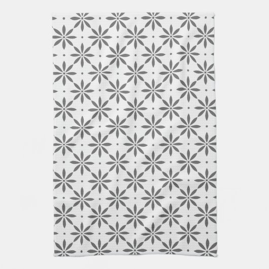 Graues Blumenmuster Handtuch (Vertikal)