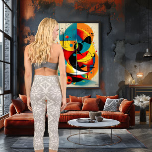 Graues Blumenmuster mit benutzerdefiniertem Text u Capri Leggings