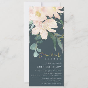 Graues BLUSH BLLORAL BUNCH WATERCOLOR BRAUTPARTY Einladung