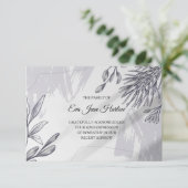 Graues botanisches Beileid Danke Karte (Stehend Vorderseite)