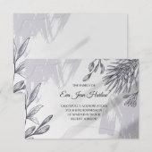 Graues botanisches Beileid Danke Karte (Vorne/Hinten)