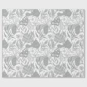 Graues botanisches nahtloses Muster Geschenkpapier (Flach)