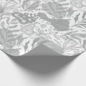 Graues botanisches nahtloses Muster Geschenkpapier (Ecke)