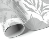Graues botanisches nahtloses Muster Geschenkpapier (Rolleneckpunkt)