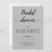 Graues Brautparty für Hochzeiten in Script Einladung (Vorderseite)