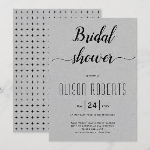 Graues Brautparty für Hochzeiten in Script Einladung