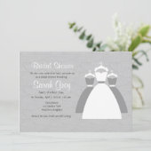 Graues Brautparty lädt ein Einladung (Stehend Vorderseite)