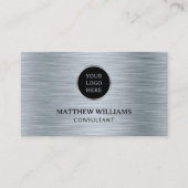 Graues Brushed Metal Visitenkarte (Vorderseite)