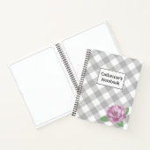 Graues Buffalo Kariert Pink Rose Notizblock (Innenseite)