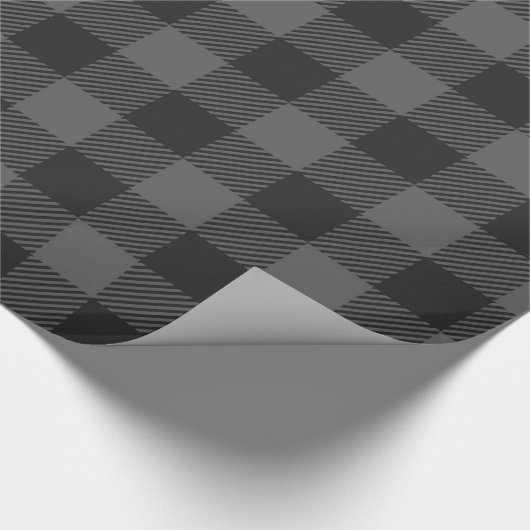 Graues Buffalo Kariert Wrapping Paper Geschenkpapier (Ecke)