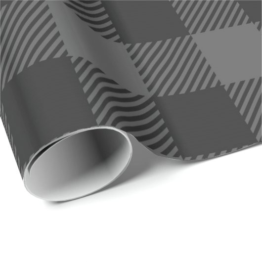 Graues Buffalo Kariert Wrapping Paper Geschenkpapier (Rolleneckpunkt)