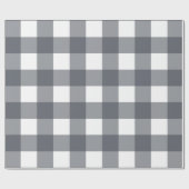 Graues Buffalo Kariert Wrapping Paper Geschenkpapier (Flach)