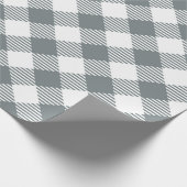 Graues Buffalo Kariertes Diagonal-Muster Geschenkpapier (Ecke)