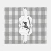 Graues Buffalo Kariertes Farm Horse Fleece Blanket (Vorderseite (Horizontal))