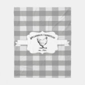 Graues Buffalo Kariertes Hühnchen Fleece Blanket (Vorderseite)