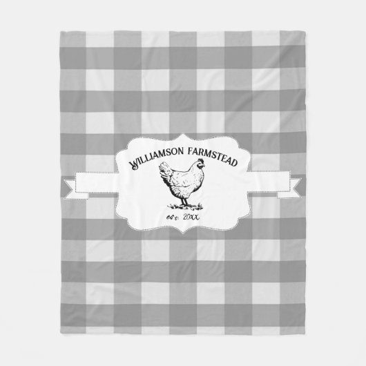 Graues Buffalo Kariertes Hühnchen Fleece Blanket (Vorderseite)