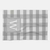 Graues Buffalo Kariertes Monogramm Handtuch (Horizontal)
