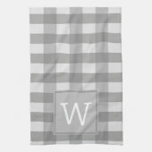Graues Buffalo Kariertes Monogramm Handtuch (Vertikal)