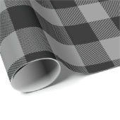 Graues Buffalo Kariertes Muster Weihnachtsgeschenk Geschenkpapier (Rolleneckpunkt)