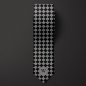 Graues Business Checkered Monogram Krawatte
