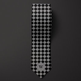 Graues Business Checkered Monogram Krawatte