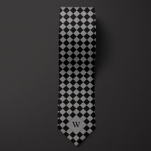 Graues Business Checkered Monogram Krawatte