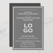 Graues Business Corporate Event mit eigenem Logo Einladung (Vorne/Hinten)