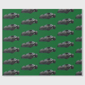 Graues C8 Corvette Sportwagen Handgezeichnet Geschenkpapier (Flach)