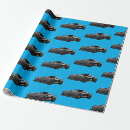 Graues C8 Corvette Sportwagen Handgezeichnet Geschenkpapier