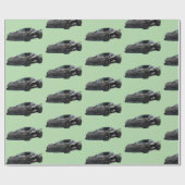 Graues C8 Corvette Sportwagen Handgezeichnet Geschenkpapier (Flach)