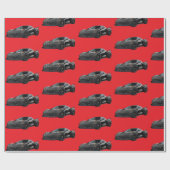 Graues C8 Corvette Sportwagen Handgezeichnet Geschenkpapier (Flach)